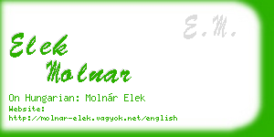 elek molnar business card