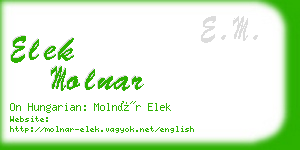 elek molnar business card